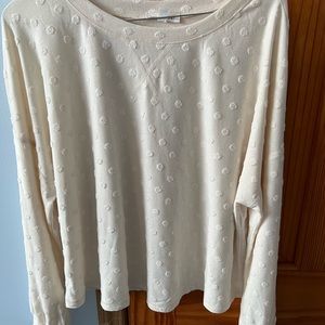 Cream long sleeve top